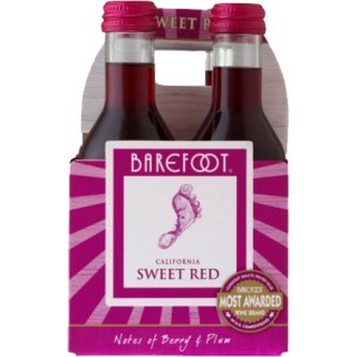 Barefoot 4pk Sweet Red 187ML